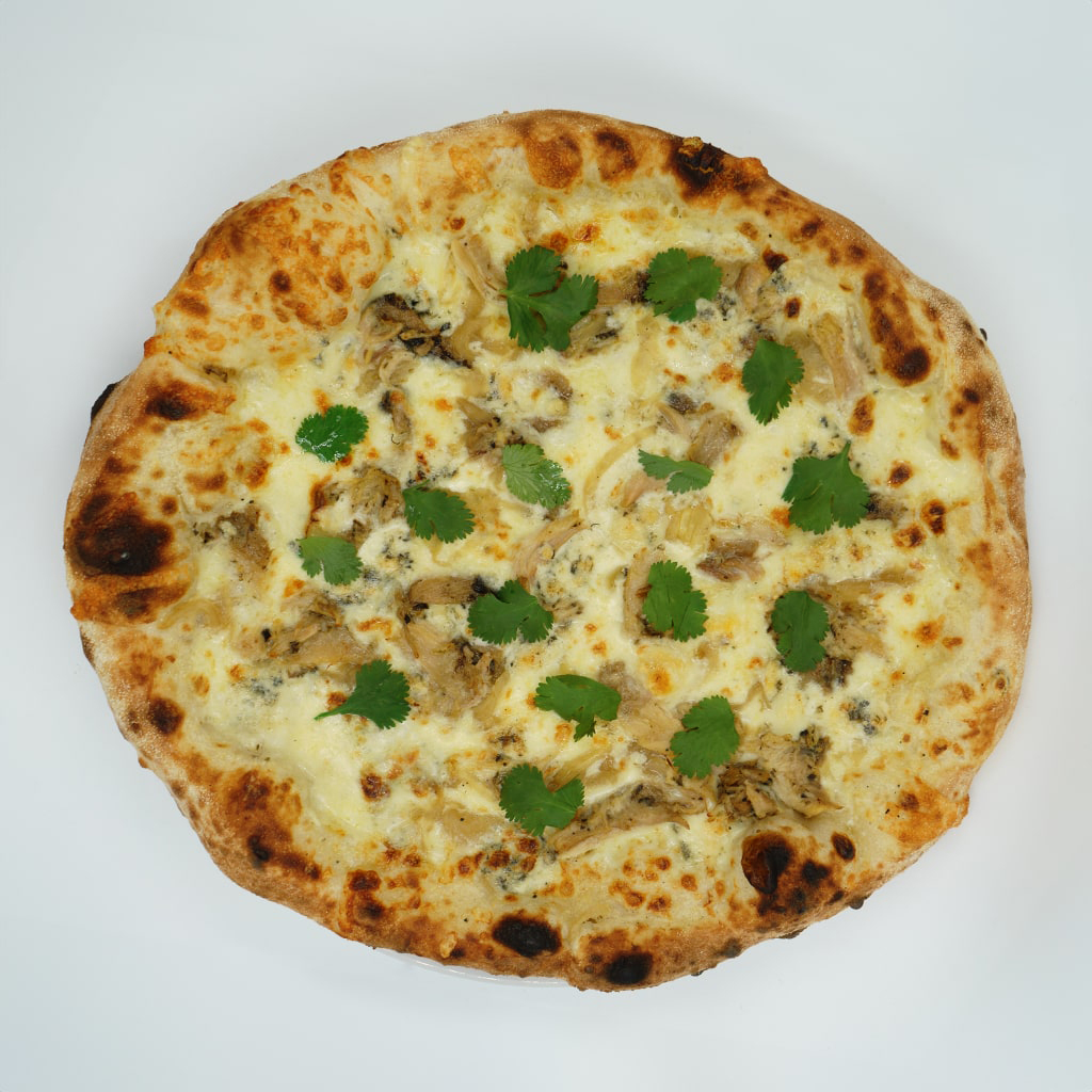 Pizza salsa blanca y mozzarella