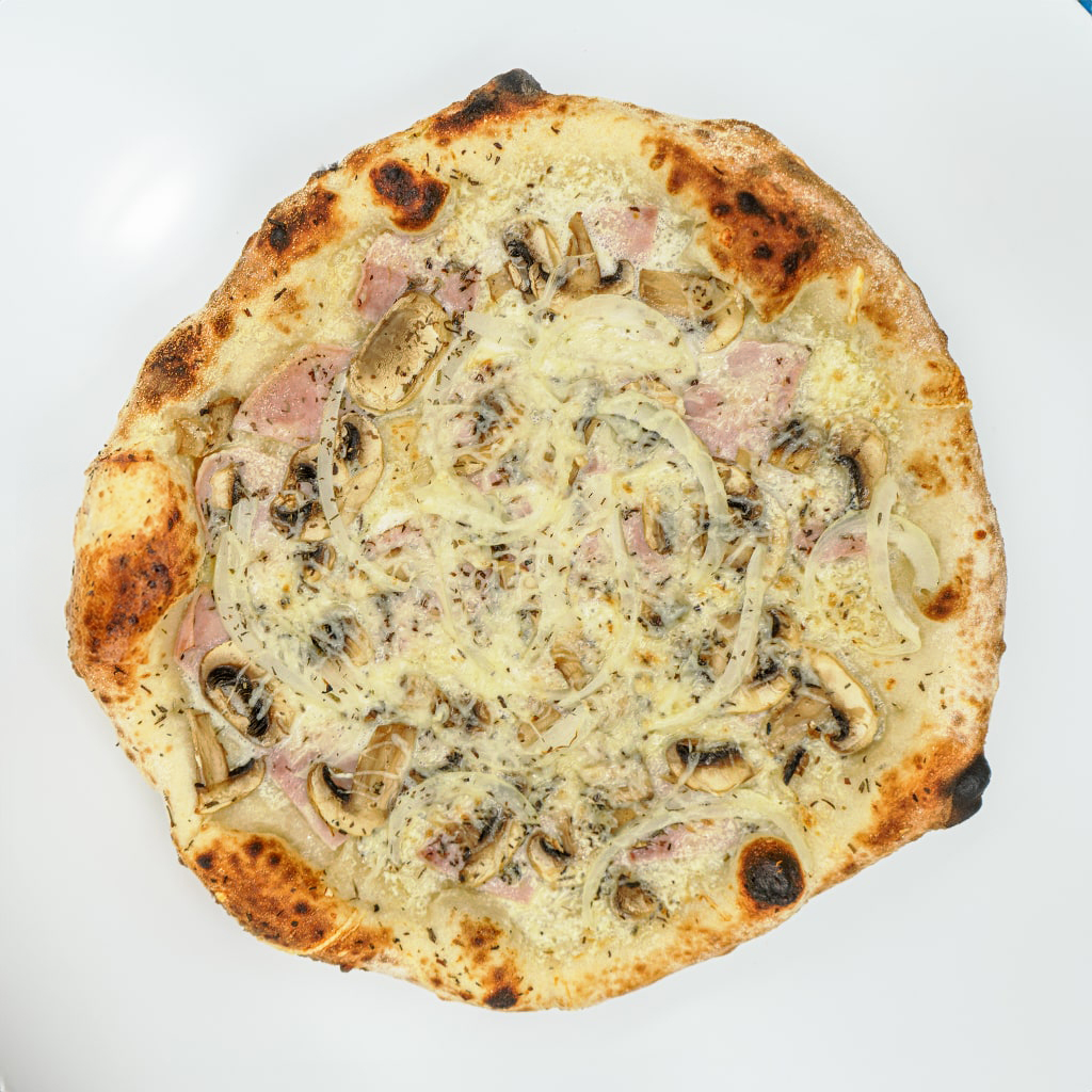 Pizza salsa blanca a la leña